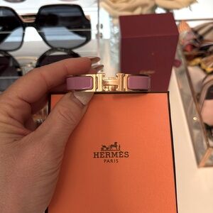 Hermes bubblegum pink click clack bracelet